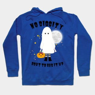 No Diggity Bout To Bag It Up Cute Ghost Halloween Kids Candy Hoodie